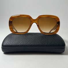 Garrett Leight Amoroso Oversized Square Sunglasses Size - 54mm Color - Tortoise With Amber Lenses Condition - Excellent Used Condition Marking On Arm - Amoroso Db 5420 Comes With Gl Hard Case And Soft Cloth. Oversized Square Sunglasses, Garrett Leight, Hard Case, Square Sunglasses, Tortoise, Sunglasses Accessories, Amber, Lenses, Women Accessories