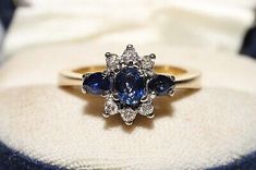 ad eBay - Vintage Circa 1980s 18k Gold Natural Diamond And Sapphire Decorated Ring - Buy Now, click the link (eBay) Antique Jewelry Rings, Fame Dr, Elegant Ring, Vintage Watches, Click The Link, Antique Jewelry, Natural Diamonds, Vintage Antiques, Buy Now