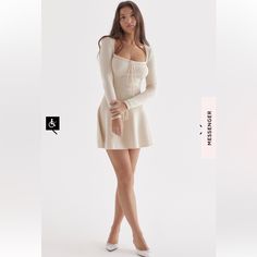 New With Tags Hoco Dress, House Of Cb Dresses, House Of Cb, House Dress, Hoco Dresses, Dress Ideas, White Cream, Cream White, Character Inspiration