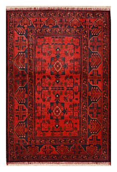 Afghan Khal Muhamedi Tribal Wool Rug Hand Woven Is Crafted with Utmost Care and Precision. Perfect for Dining Room, Living Room, Bedroom or Living Space in Your Home. Welcome Family and Friends with a Unique and Inviting soft touch 100% Wool Rugs these economical rugs offer best in hand knotted quality home décor plan. The Afghan deep red Khal Muhamedi rug is made with beautiful fine wool and has a diffused sheen with exotic accent. Made with 100% high-quality soft wool on a cotton foundation, t Christmas Cottage, Living Room Bed, Twelfth Night, Lahore Pakistan, Room Bed, Afghan Rug, Carpet Design, Wool Rugs, Rug Living Room