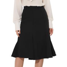 This elegant skirt will be your favorite outfit for work office, wedding, cocktail, party, graduation, or vacation. The elegant midi skirt is perfect with stylish heels, flats, and any style of top or shirt. Suit for spring/summer/autumn and many occasions, such as work, parties, and meetings. Styled with the blouse, sweater, blazer, sandals, or high heels as your chic look. Elegant Skirts, Elegant Midi Skirt, A Line Midi Skirt, Midi Skirt With Pockets, Stylish Heels, Fishtail Skirt, Short Denim Skirt, Skirt For Women, Elegant Skirt