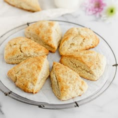 biscuits are arranged on a glass plate