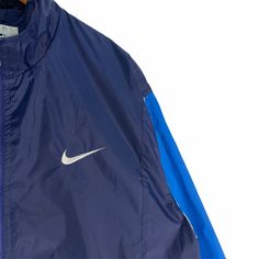 PLEASE ASK ANY QUESTION BEFORE BUYING THIS IS USED CLOTHING PLEASE DONT EXPECTED IT TO BE LIKE NEW OR IN PRISTINE CONDITION Vintage 90s NIKE Windbreaker Light Zip Jacket tag Nike material Polyester 100% saiz on tag M (Medium) Mesasures About ( Approximately) -Armpit to Ampit : 24.5 inch -Length (back collar down) : 27 inch Condition : used good condition 8/10 **No Tears No Stains And No Hole** 🎈PLEASE READ THE DESCRIPTION AND POLICY BEFORE BUYING 🎈ACCEPT PAYMENT: PAYPAL ONLY ALL ITEM WILL BE S Navy Athleisure Track Jacket For Streetwear, Blue Long Sleeve Track Jacket For Running, Navy Sportswear Track Jacket For Streetwear, Sporty Navy Nylon Track Jacket, Blue Casual Track Jacket For Running, Blue Athleisure Track Jacket For Jogging, Blue Athleisure Track Jacket For Running, Blue Moisture-wicking Outerwear For Streetwear, Blue Long Sleeve Track Jacket For Jogging