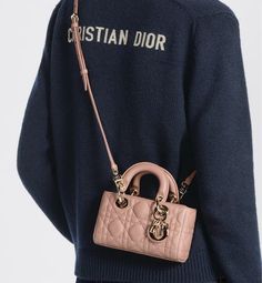 Lady D-Joy Micro Bag Rose des Vents Cannage Lambskin | DIOR Classy Purses, Lux Fashion, Micro Bags, Twin Outfits, Girly Bags