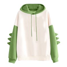 Color: Green, Size: XXL Hoodies For Teens, Japanese Style Clothing, Dinosaur Hoodie, Winter Outfits Aesthetic, Pullover Mode, Women Sweaters Winter, Evening Dresses Plus Size, Hoodie Women, Thick Sweaters