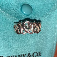 Authentic Tiffany & Co. Paloma Picasso Sterling Silver Loving Heart Ring Tiffany Love Ring Paloma, Loving Heart, Paloma Picasso, Tiffany Co Jewelry, Ring Color, Womens Jewelry Rings, Paloma, Tiffany & Co., Heart Ring