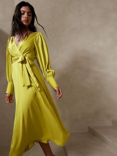 Celestial Blouson-Sleeve Maxi Dress | Banana Republic Factory Wrap Dresses Summer, Blouson Sleeve, Striped Knit Dress, Linen Midi Dress, Ruched Midi Dress, Black Sequin Dress, Printed Wrap Dresses, Pleated Midi Dress, Floral Blue Dress