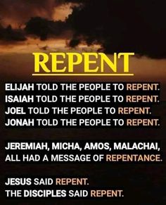 an image with the words repent written on it and clouds in the sky above