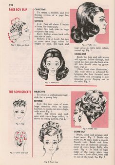 1960s Hair Setting Pattern, 1960s Roller Set, Vintage Roller Set Pattern, Vintage Hairstyle, Vintage Curls, 60s Hair