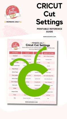 the cricut cut settings guide for beginners to learn how to use it