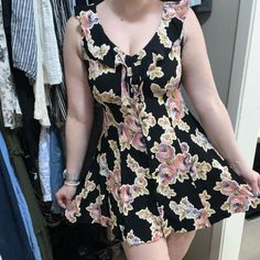 I Love This Dress. I Wish I Could Keep It, But It Just Doesn’t Fit Me In The Bust And Is Too Short. It’s A Size Medium, But I Would Recommend It More For A True Small (2/4). I Usually Wear An 8, And My Measurements Are 36/30/41, And It Does Not Fit Me. It’s In Perfect Condition. I Can Ship After August 16th. Let Me Know If You Have Any Questions! Vintage Black Mini Dress For Date Night, Spring Vintage Mini Dress For Night Out, Vintage Sleeveless Mini Dress For Date Night, Vintage Flowy V-neck Mini Dress, Flowy V-neck Vintage Mini Dress, Vintage Floral Print Mini Dress For Day Out, Vintage Summer Dress For Night Out, Vintage Summer Dresses For Night Out, Vintage Dresses For Summer Night Out