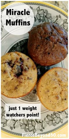 two muffins on a plate with the words just 1 weight watchers point