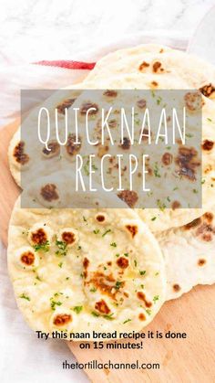 three quesadillas on a cutting board with the words quick and easy recipe