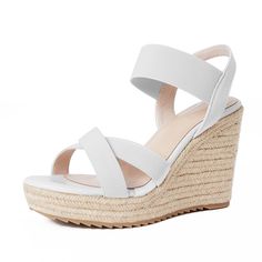 PRICES MAY VARY. Wedge Design: Featuring the 3.74" espadrille wedge heel, these classic and stylish summer espadrilles wedge sandal add a few inches to your frame also enrich your summer shoes wardrobe. Dressy Comfortable: Designed with soft PU-covered latex insole, these espadrille wedge sandals offer cushion and comfort for the whole day. Easy Clos & Non-slip: Slip on elastic ankle strap for easy on and off. Groove texture non-slip rubber sole provides excellent non-slip ability and stable sup Shoes Wardrobe, Summer Espadrilles, Sandals Design, Wedges Heels, Shoe Wardrobe, Comfortable Wedges, Casual Flat Shoes, Boho Skirts, Espadrille Wedge