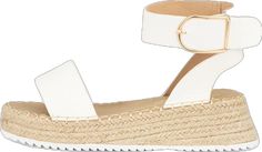 White Round Toe Wedge Sandals For Vacation, White Platform Sandals For Vacation, White Closed Toe Sandals For Beach Season, White Open Toe Wedge Sandals For Beach Season, White Adjustable Wedge Sandals With Round Toe, White Adjustable Round Toe Wedge Sandals, Adjustable White Wedge Sandals With Round Toe, Adjustable Ankle Strap White Wedge Sandals, Adjustable White Wedge Sandals For Vacation