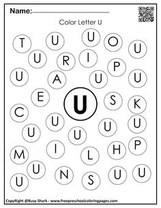 the letter u worksheet for preschool