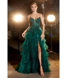 Cinderella Divine Emerald Feather Glitter Prom Dress - Unique Vintage - Womens, DRESSES, PROM AND SPECIAL OCCASION Intricate Forest Green Prom Dresses That Flare, Layered Formal Dress, Emerald Green Prom Dress With Gold Accents Tulle, Green Prom Dress Tight, Glitzy Green Formal Dress, Forest Green Prom Dress Corset Top, Emerald Green Glitter Prom Dress Long, Prom Dress Tight, Emerald Green Wedding Dress