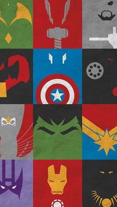 an image of the avengers logo in different colors