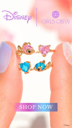 Will you be our boojiboo? Disney's Stitch and Angel just got better as rings! Available in gold, rose gold, and silver. Sold separately. Disney Princess Tangled, Disney Princess Sleeping Beauty, 626 Stitch, Stitch Ring, Princess Tangled, Disney Princess Mulan, Princess Sleeping Beauty, Disney Princess Pocahontas, Movie Night For Kids