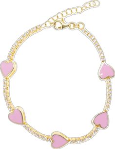 Love After Love Bracelet in Pink Trendy Yellow Gold Heart Charm Jewelry, Trendy Yellow Gold Jewelry With Heart Charm, Trendy Gold Jewelry With Heart Beads, Elegant Pink Gold-plated Bracelets, Trendy Yellow Gold Jewelry For Valentine's Day, Trendy Rose Gold Heart Bracelet For Valentine's Day, Trendy Valentine's Day Jewelry With Heart Beads, Adjustable Gold Bracelet For Valentine's Day, Trendy Pink Gold Plated Jewelry