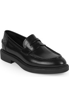 Vagabond Shoemakers Alex Penny Loafer (Women) | Nordstrom Classic Slip-on Platform Loafers With Brogue Detailing, Business Loafers With Leather Footbed And Round Toe, Semi-formal Loafers With Stitched Sole And Round Toe, Classic Patent Leather Slip-on Loafers, Office Moc Toe Loafers With Stitched Sole, Slip-on Moc Toe Loafers For Office, Timeless Round Toe Loafers For Business, Timeless Round Toe Business Loafers, Timeless Business Loafers With Round Toe