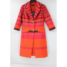 Nwt $1,895 St John Coat Women's 2 Sienna Multi Long Striped Polyester Nylon Blend New With Defects, Has A Few Minor Spots See Photo Measurements Done With Item Laying Flat +-0.5" Tag Size 2 Length 38" Pit To Pit 17.5" Designer Pink Winter Blazer, Designer Formal Pink Outerwear, Designer Pink Formal Outerwear, Designer Pink Single-breasted Outerwear, Multicolor Formal Outerwear For Spring, Multicolor Formal Spring Outerwear, Spring Formal Multicolor Outerwear, Designer Pink Blazer For Workwear, Designer Pink Blazer For Office