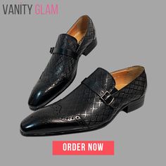 Luxury Formal Wingtip Slip-ons, Classic Black Slip-ons With Brogue Detailing, Slip-on Leather Shoes With Brogue Detailing For Business Casual, Elegant Wingtip Slip-ons For Office, Semi-formal Slip-on Dress Shoes With Flat Heel, Black Wingtip Monk Strap Shoes With Rubber Sole, Business Tassel Loafers With Brogue Detailing And Round Toe, Black Monk Strap Shoes With Wingtip And Rubber Sole, Office Wingtip Slip-ons With Leather Sole