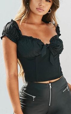 $29.90 - Fashion trendy black off shoulder strapless crop top With sleeves for cute ladies, pretty styled teens and chic women. Loose fit. Perfect for fashion casual every day wear and night out. Flirty Fitted Short Sleeve Blouse, Fitted Black Short Sleeve Top For Night Out, Solid Color Ruffled Short Sleeve Tops, Flirty Short Sleeve Top For Night Out, Trendy Summer Short Sleeve Top With Ruffles, Fitted Short Sleeve Top With Ruffles For Spring, Black Puff Sleeve Blouse With Ruffles, Feminine Black Ruffled Blouse, Black Flirty Top With Ruffles