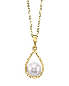 Akoya Pearl Jess Pendant Gold Akoya Pearl Round Pendant Necklace, Yellow Gold Akoya Pearl Necklace With Pendant, Refined Akoya Pearl Pendant Jewelry, Akoya Pearl Pendant With Gemstone, Akoya Pearl Pendant Necklace, Fine Jewelry, White Pearl Bracelet, White Gold Chains, Akoya Pearls, Yellow Gold Chain