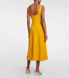 Yellow Midi Dress, Made In China, Color Names, Papaya, Warm Weather, Linen Blend, Black Friday, Color Design, Midi Dress