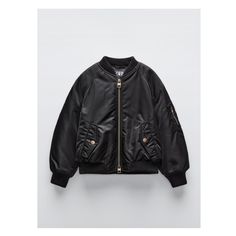 V-neck bomber jacket with long sleeves. Front zip closure. Flap pockets at front and zipper pocket on sleeve. Ribbed trim. Zara Outerwear With Zipper Closure For Streetwear, Trench Coat Dress, Linen Suits, Cardigan Sweater Jacket, Tshirt Skirt, T Shirt Vest, Shirt Skirt, Trouser Jeans, Blouse And Skirt