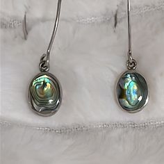 Beautiful 925 Sterling Silver Abalone Marquise French Wire Earrings. Nwot Coach Earrings, Earring Inspo, Abalone Earrings, Diamond Shape Earrings, Jasper Earrings, Red Diamond, Heart Drop Earrings, French Wire, Pearl Earrings Dangle