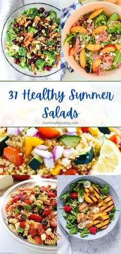 healthy summer salads with text overlay