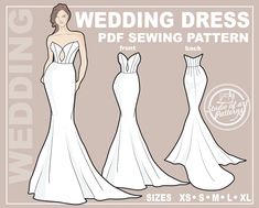 the wedding dress sewing pattern is shown