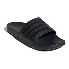 Rejuvenate tired feet in these men's adidas Adilette Comfort slide sandals.Click this FOOTWEAR GUIDE to find the perfect fit and more! Rejuvenate tired feet in these men's adidas Adilette Comfort slide sandals.Click this FOOTWEAR GUIDE to find the perfect fit and more! SANDAL FEATURES Cloudfoam Plus contoured footbed that delivers plush cushioning with every step Durable traction soleSANDAL CONSTRUCTION Synthetic upper Textile lining EVA midsole & outsoleSANDAL DETAILS Open toe Slip-on Padded fo