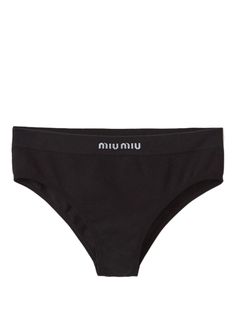 black cotton ribbed knit jacquard logo motif seamless elasticated waistband pull-on style Just a reminder that this piece must be tried on over your own garments. Knit Jacquard, Just A Reminder, Boxer Shorts, Miu Miu, Briefs, Black Cotton, White Shorts, Ribbed Knit, Fashion Branding