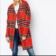 Maison Scotch Scotch & Soda Punk Radar Polyester Petite Small. Excellent Condition! Wool Blend Coat, Scotch Soda, Scotch & Soda, Wool Plaid, Red Plaid, Scotch, Wool Blend, Jackets & Coats, Jackets For Women