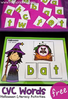 halloween themed cvc words and pictures with free printables