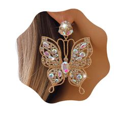 PRICES MAY VARY. Material：crystal rhinestone Size： Approximate length :3.34inches, width 2.36 inches. Color：Gold AB Occasion:dainty unique rhinestone hollow butterfly dangle earrings is perfect for a variety of events,wedding,vintage style balls,Christmas parties, formal parties, cocktail parties,halloween,birthday parties and anniversaries If you have any question about this crystal statement earrings,please feel free to contact me wedding bridal rhinestone crystal unique earrings set jewelry Alloy Crystal Drop Earrings For Party, Party Alloy Crystal Drop Earrings, Alloy Drop Crystal Earrings For Wedding, Wedding Alloy Crystal Drop Earrings, Silver Rhinestone Alloy Earrings, Alloy Earrings With Rhinestones For Party, Crystal Rhinestone Earrings For Gifts, Halloween Birthday Parties, Earrings For Wedding