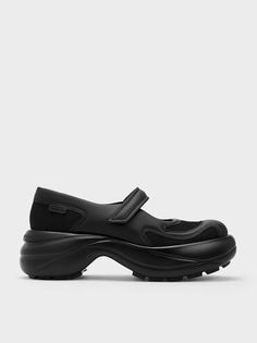 Blktxt Mesh Curved Platform Mary Jane Sneakers | CHARLES & KEITH Mary Jane Sneakers Outfit, Mahogany Aesthetic, Cute Black Sneakers, Half Awake, Shoes Everyday, Sporty Aesthetic, Mesh Heels, Grace Jones, V Cute