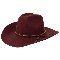 Wool Felt Cattleman's Crease Cowboy With Studded Leather Cording Adjustable Very Stiff Brim San Diego Hat, Tractor Supply, Studded Leather, Leather Cord, Wool Felt, Tractor, Women's Accessories, Caps Hats, Trucker Hat