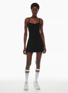 BUTTER TENNIS SPORTS DRESS | Aritzia Fitted Tennis Dress With Built-in Bra For Spring, Casual Fitted Mini Dress With Built-in Bra, Fitted Sleeveless Tennis Dress With Built-in Bra, Sleeveless Stretch Tennis Dress With Built-in Bra, Black Sleeveless Tennis Dress With Built-in Bra, Stretch Mini Dress With Adjustable Straps, Casual Summer Tennis Dress For Loungewear, Fitted Black Tennis Dress With Built-in Bra, Casual Mini Tennis Dress With Built-in Bra