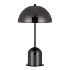 a black table lamp on a white background