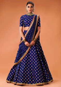 Beautiful Lehengas, Choli Blouse Design, Sabyasachi Lehenga, Choli Blouse, Blue Lehenga, Half Saree Designs, Choli Designs, Salwar Kamiz