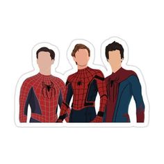 three spider - man stickers are shown on a white background