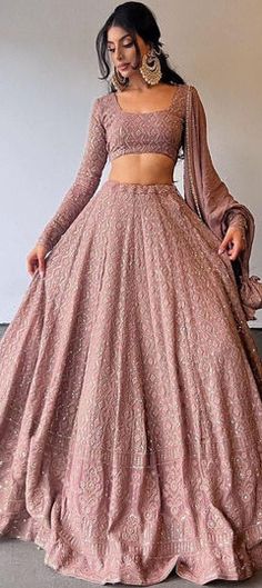 Pink and Majenta color Lehenga in Georgette fabric with Embroidered, Sequence, Thread work Lehenga Choli For Women, Choli For Women, Simple Lehenga, Trendy Outfits Indian, Indian Outfits Lehenga, Lehenga Designs Simple, Traditional Indian Dress, Gaun Fashion, Desi Fashion Casual