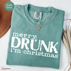 Comfort Colors® Funny Christmas Shirt Merry Drunk I'm Christmas Shirt, Christmas Drinking Shirt, Holiday Shirt, Funny Christmas Gift -Sizing and Color Guidelines- We use Comfort Colors Heavyweight brands t-shirts for all the listings where you see Comfort Colors in the title. The shirts are Unisex size. They are meant to be loose-fitting, so ordering one size smaller is recommended if you want a tighter fit. Each of our shirts is meticulously crafted to your specifications, making returns or exchanges impractical. Prior to placing your order, please consult our comprehensive color and size charts to ensure a flawless fit. Should you require assistance with sizing or color selections, feel free to reach out to us for clarification -HOW TO ORDER MULTIPLES- 1-) Simply select your preferred si Funny Christmas T Shirts, Christmas Drinking, Funny Christmas Tshirts, Funny Christmas Gifts, Funny Christmas Shirts, Drinking Shirts, Holiday Shirt, Holiday Shirts, Size Charts