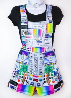 Vaporwave Computer Glitch Overalls Vaporwave Computer, Computer Glitch, Vaporwave Fashion, Kawaii Clothes, Women Clothing Boutique, Character Outfits, Kawaii Fashion, Aesthetic Outfits, Gotham