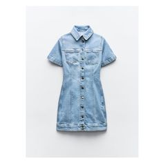 Z1975 FITTED DENIM MINI DRESS Short Sleeve Denim Dress, Collared Dress, Dress With Short Sleeves, Denim Mini Dress, Tshirt Skirt, Knitwear Cardigan, Denim Mini, Light Wash Denim, Shirt Skirt