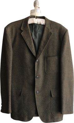 Classic men's wool tweed jacket in a green chevron stripe pattern. Single breasted with three buttons down the front. Has a breast pocket and two hip pockets and has two inner pockets as well. Label Reads: none. The shoulders, fronts and sleeves are lined. I believe this is 1960s or 1970s.Great vintage condition. It does have several pea sized holes, see photos for examples, but that's really all worth noting. Priced accordingly and as is. Measurements taken lying flat. Doubled at bust, waist and hip. Shoulder to shoulder: 19"Bust ( or chest): 47" Waist: 43"Shoulder to bottom hem: 29"Please note: These are vintage, preworn and/or preloved items. I do my best to list any issues, but signs of wear should be expected. Any accessories shown, including crinolines, are for display only, not incl Vintage Long Sleeve Wool Tweed Jacket, Brown Retro Wool Tweed Jacket, Vintage Brown Long Sleeve Tweed Jacket, Single-breasted Green Wool Tweed Jacket, Vintage Single-breasted Tweed Jacket, Green Chevron, Chevron Stripe, Mens Green, Green Wool